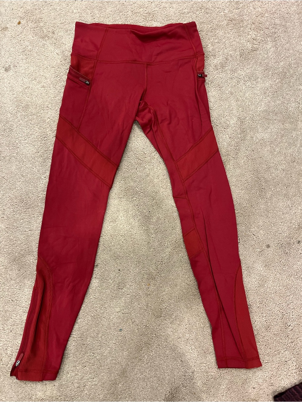 lululemon deep red workout leggings